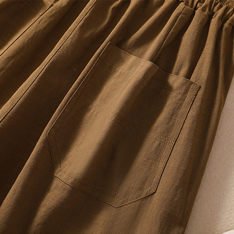 Pantaloncini da donna in poliestere con tasche, casual, estivi, elasticizzati e semplici, con Buddha Stones