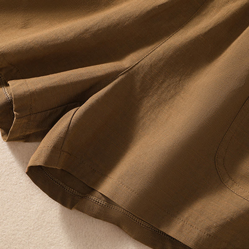 Pantaloncini da donna in poliestere con tasche, casual, estivi, elasticizzati e semplici, con Buddha Stones - image 2