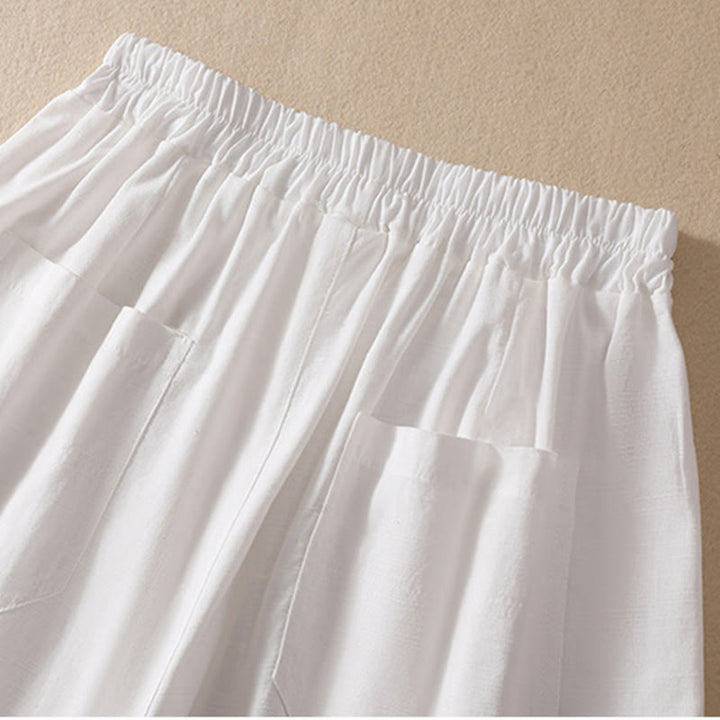 Pantaloncini da donna in poliestere con tasche, casual, estivi, elasticizzati e semplici, con Buddha Stones
