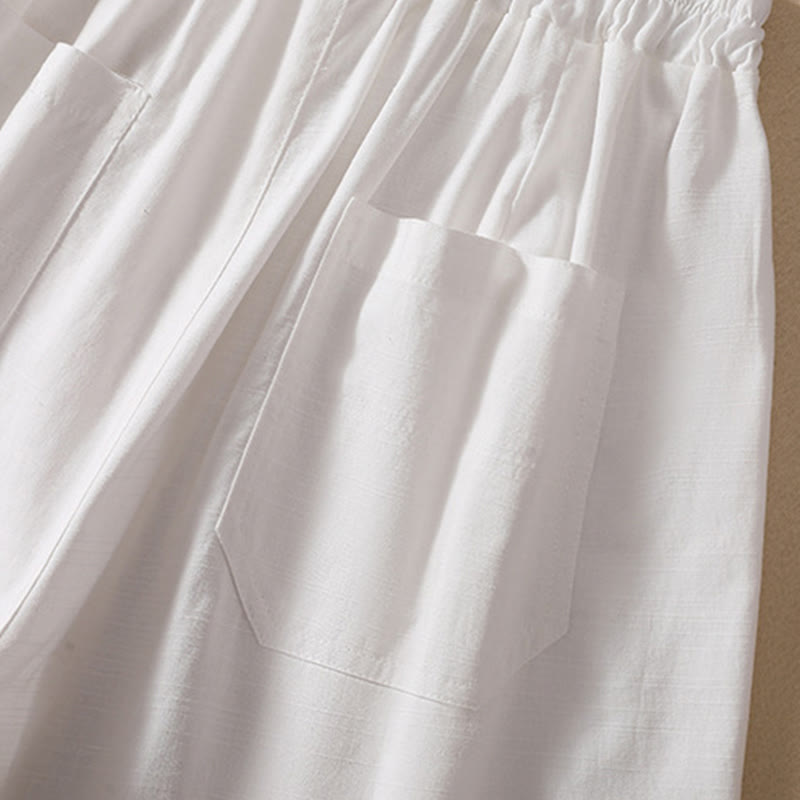 Pantaloncini da donna in poliestere con tasche, casual, estivi, elasticizzati e semplici, con Buddha Stones