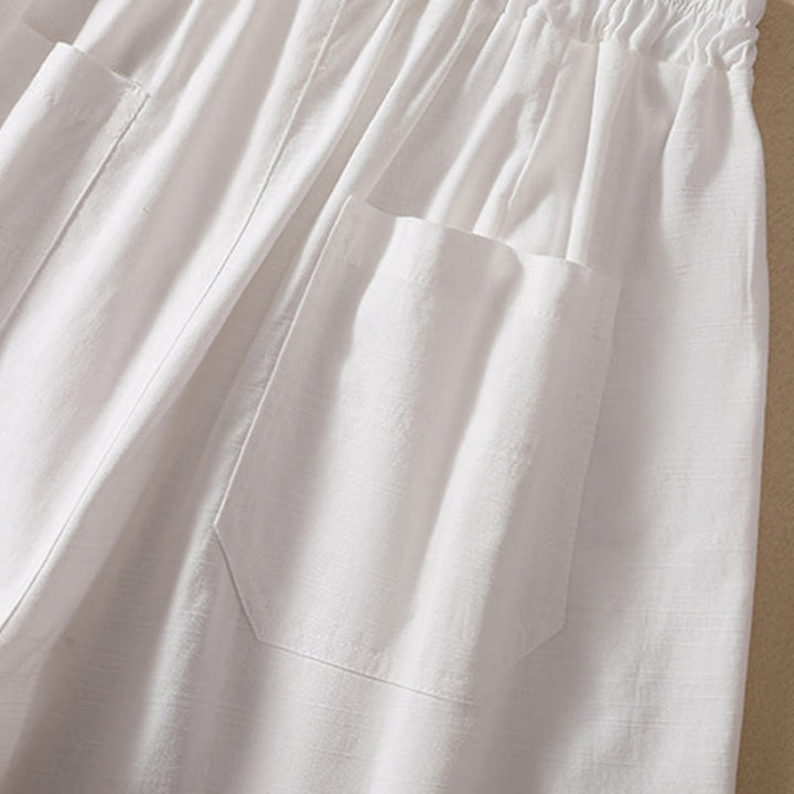 Pantaloncini da donna in poliestere con tasche, casual, estivi, elasticizzati e semplici, con Buddha Stones