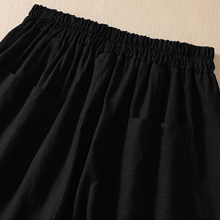 Pantaloncini da donna in poliestere con tasche, casual, estivi, elasticizzati e semplici, con Buddha Stones