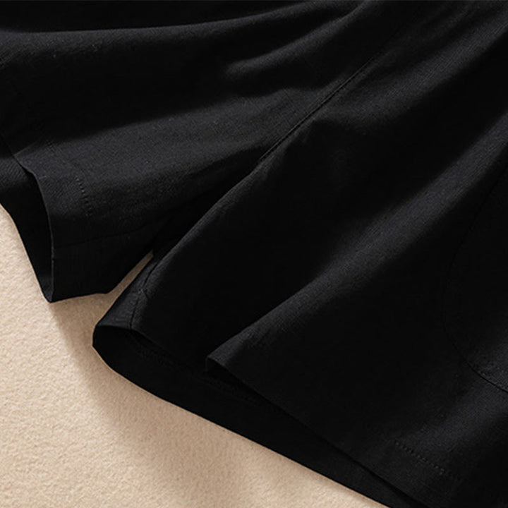 Pantaloncini da donna in poliestere con tasche, casual, estivi, elasticizzati e semplici, con Buddha Stones