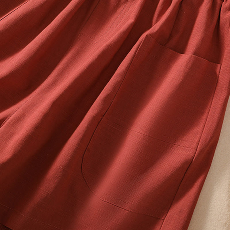 Pantaloncini da donna in poliestere con tasche, casual, estivi, elasticizzati e semplici, con Buddha Stones - image 21