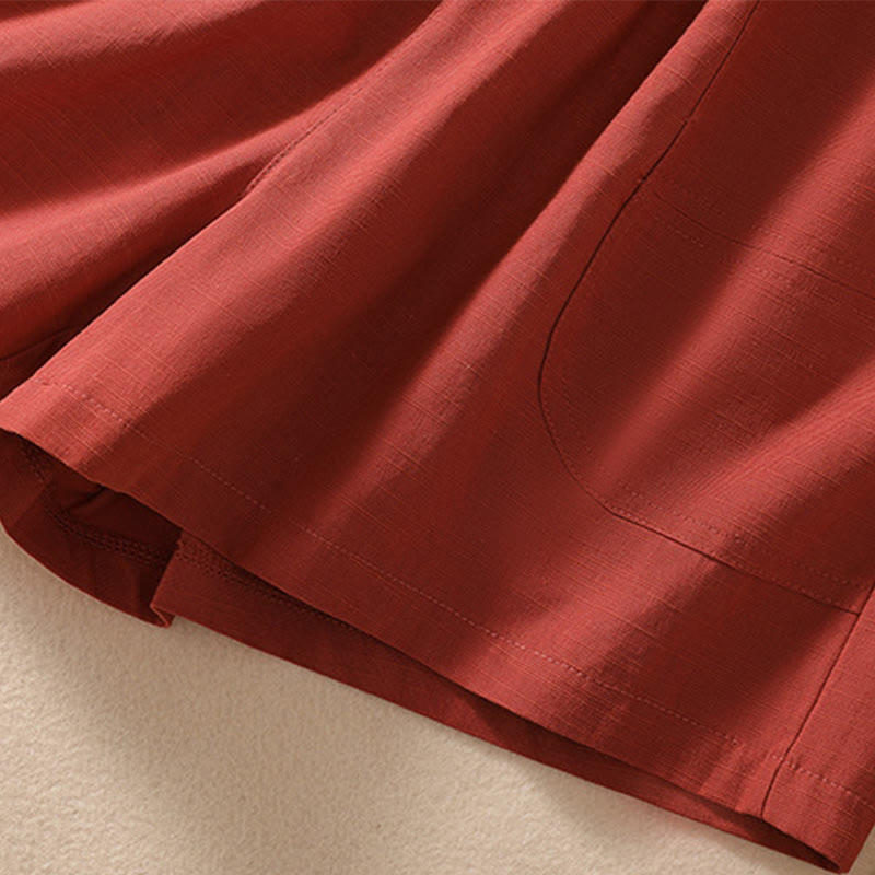 Pantaloncini da donna in poliestere con tasche, casual, estivi, elasticizzati e semplici, con Buddha Stones - image 23