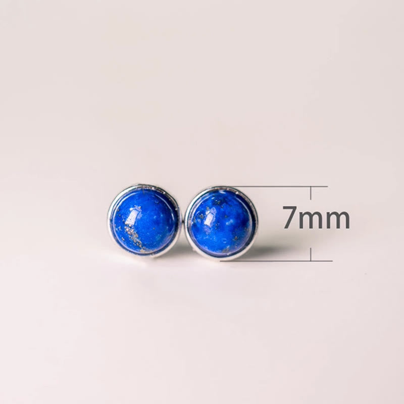 Orecchini vintage Buddha Stones in argento sterling 925 con lazurite e lapislazzuli - image 9