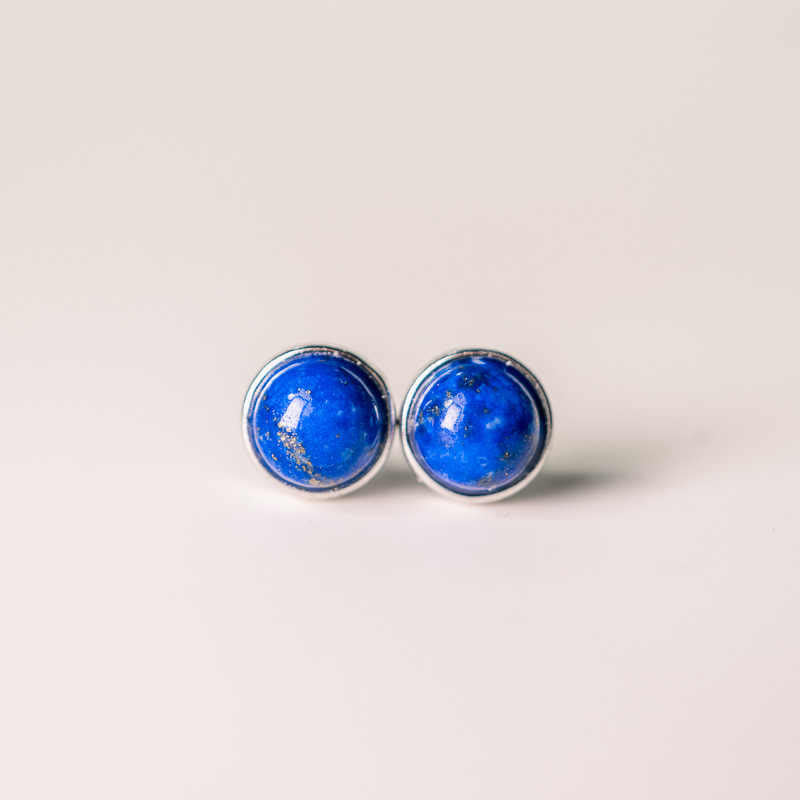 Orecchini vintage Buddha Stones in argento sterling 925 con lazurite e lapislazzuli - image 7