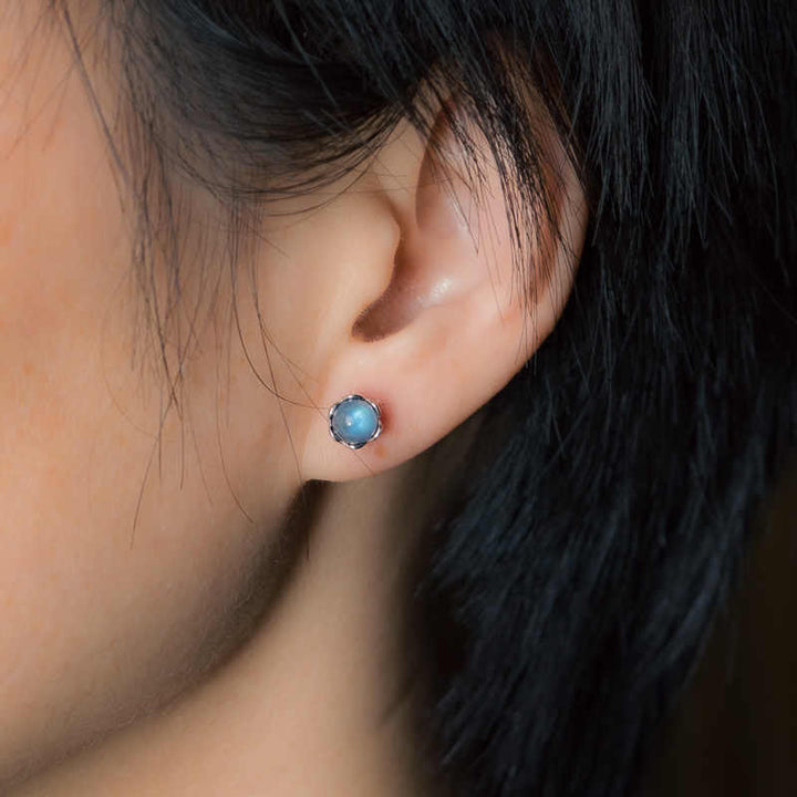 Buddha Stones in argento sterling 925 con pietra di luna positiva
