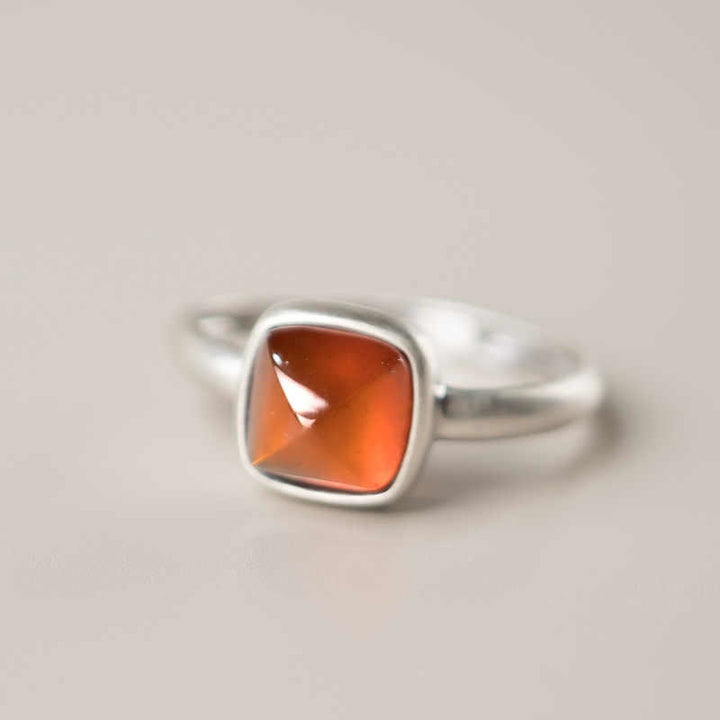 Anello regolabile con granato naturale in argento sterling 925 Buddha Stones , con effetto calmante