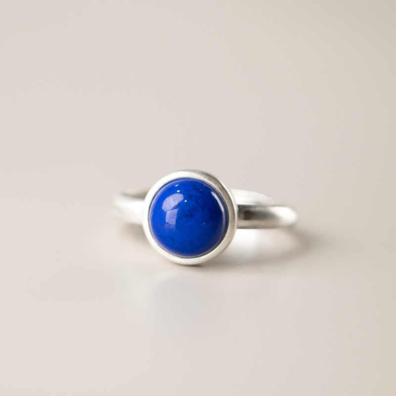 Anello regolabile con bilanciamento in argento sterling 925 naturale, lapislazzuli, turchese Buddha Stones - image 2