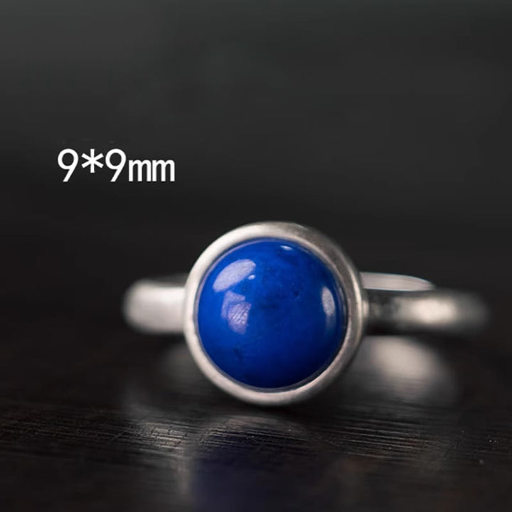 Anello regolabile con equilibrio in argento sterling 925 naturale con turchese e lazurite Buddha Stones