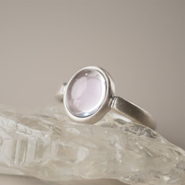 Anello regolabile con cristallo rosa in argento sterling 925 naturale Buddha Stones - image 1