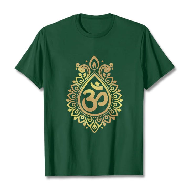 Maglietta con design OM e gocce d'acqua Buddha Stones - Verde foresta - 2XL - image 11
