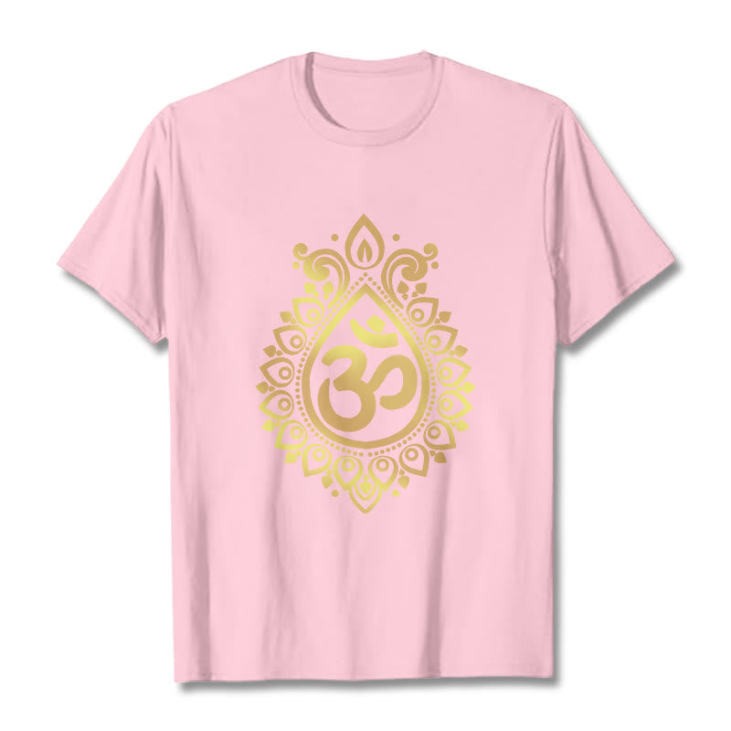 Maglietta con design OM e gocce d'acqua Buddha Stones - Rosa chiaro - 2XL - image 13