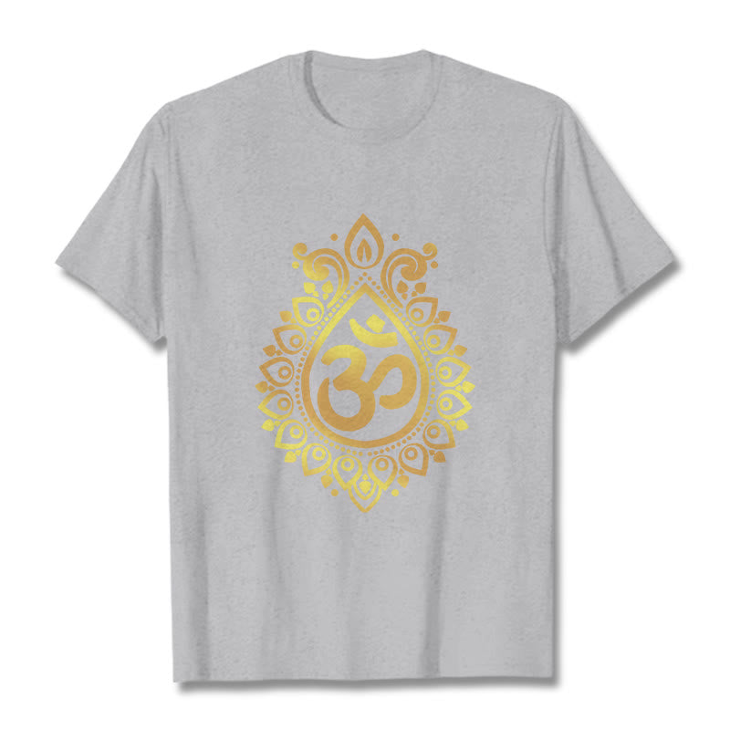 Maglietta con design OM e gocce d'acqua Buddha Stones - Grigio chiaro - 2XL - image 20