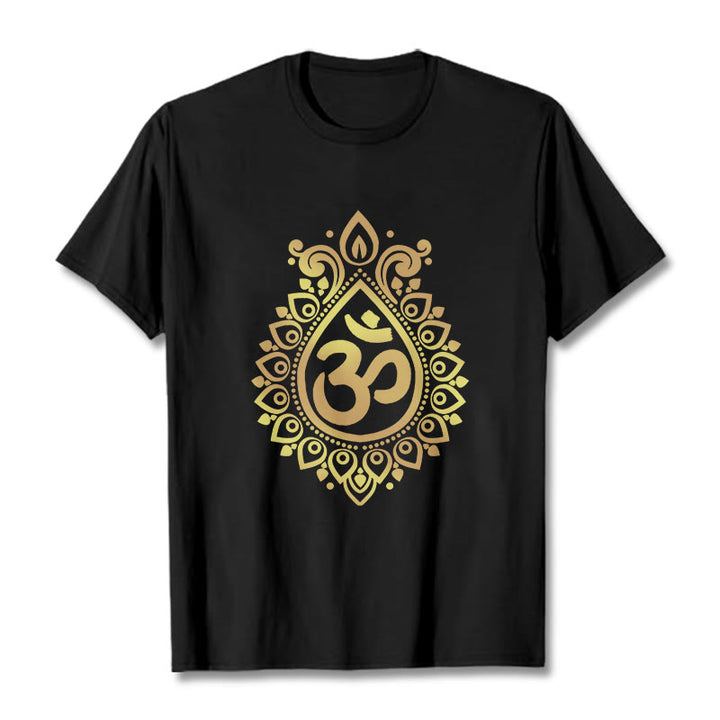 Maglietta con design OM e gocce d'acqua Buddha Stones - Nero - 2XL - image 0