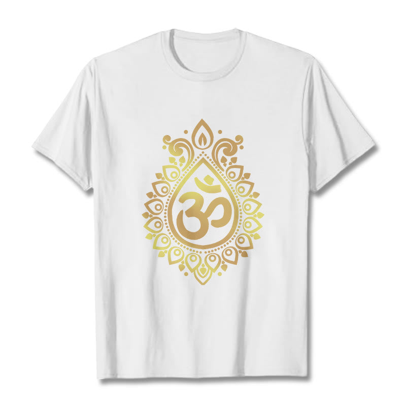 Maglietta con design OM e gocce d'acqua Buddha Stones - Bianco - 2XL - image 6