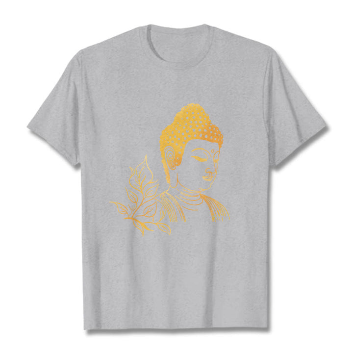 Maglietta Buddha Stones Golden Leaves Meditation Buddha Tee - Grigio chiaro - 2XL - image 20