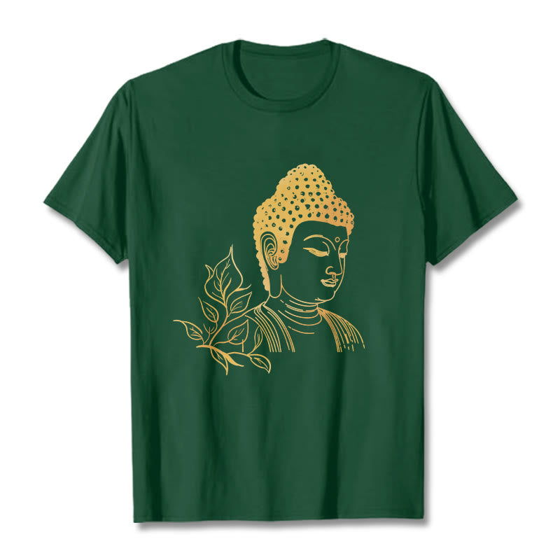 Maglietta Buddha Stones Golden Leaves Meditation Buddha Tee - Verde studentesco - 2XL - image 10