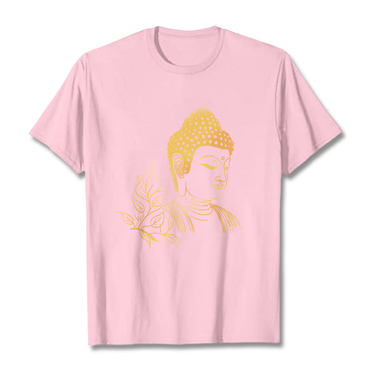 Maglietta Buddha Stones Golden Leaves Meditation Buddha Tee - Rosa chiaro - 2XL - image 13