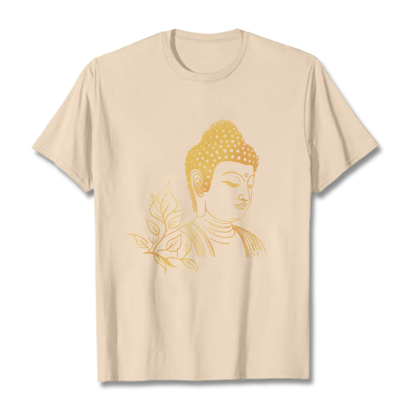 Maglietta Buddha Stones Golden Leaves Meditation Buddha Tee - Biscotto - 2XL - image 8