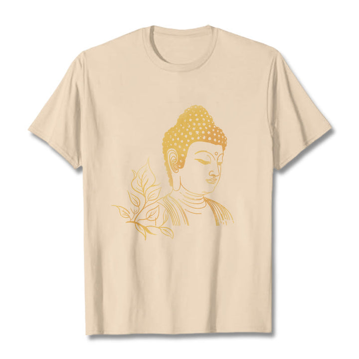 Maglietta Buddha Stones Golden Leaves Meditation Buddha Tee - Biscotto - 2XL - image 8