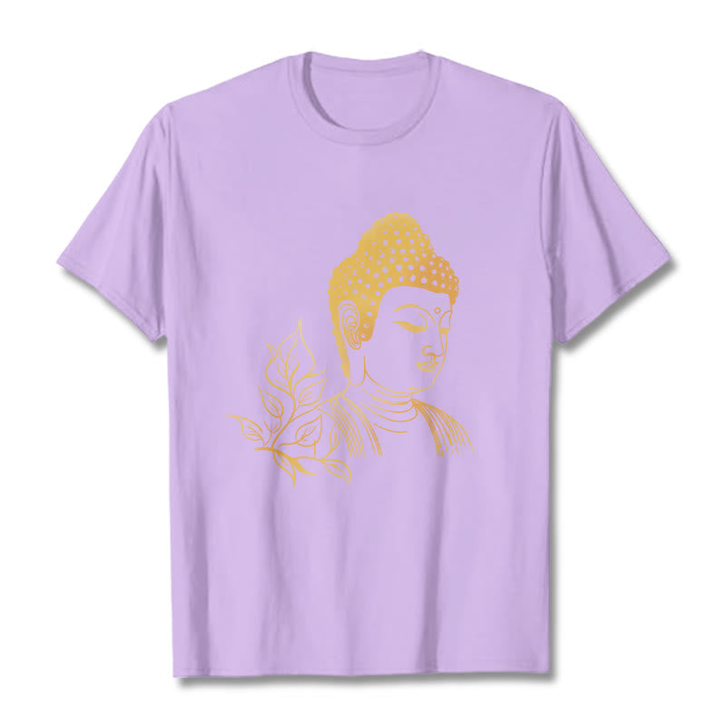 Maglietta Buddha Stones Golden Leaves Meditation Buddha Tee - Prugna - 2XL - image 16