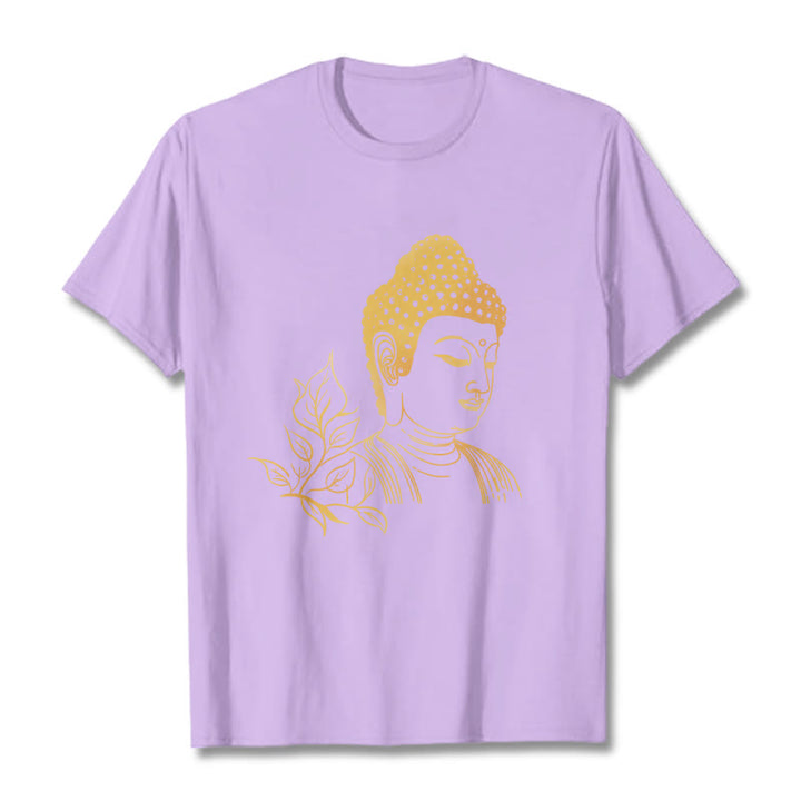 Maglietta Buddha Stones Golden Leaves Meditation Buddha Tee - Prugna - 2XL - image 16