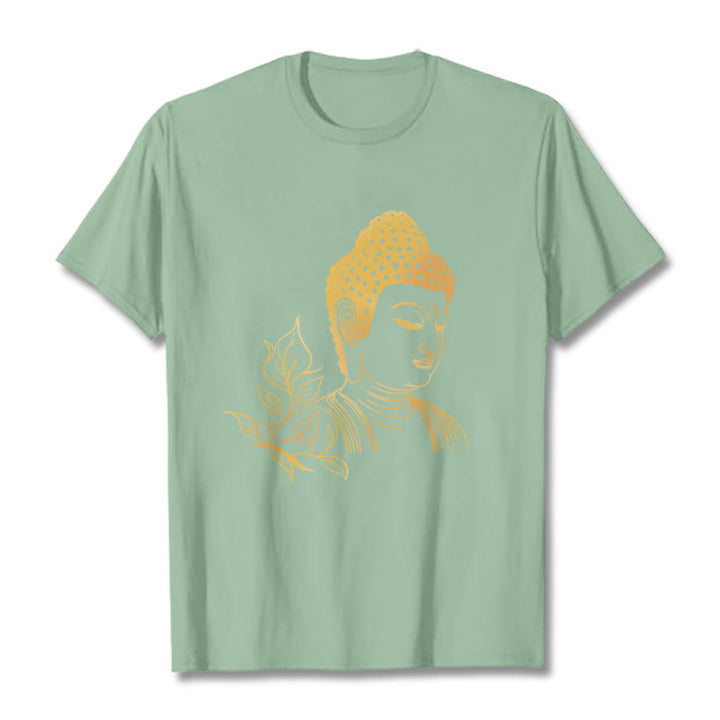 Maglietta Buddha Stones Golden Leaves Meditation Buddha Tee - Verde pallido - 2XL - image 14