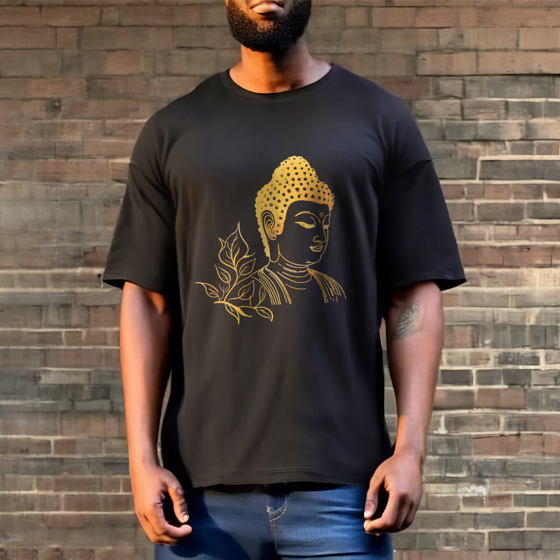 Maglietta Buddha Stones Golden Leaves Meditation Buddha Tee - image 2