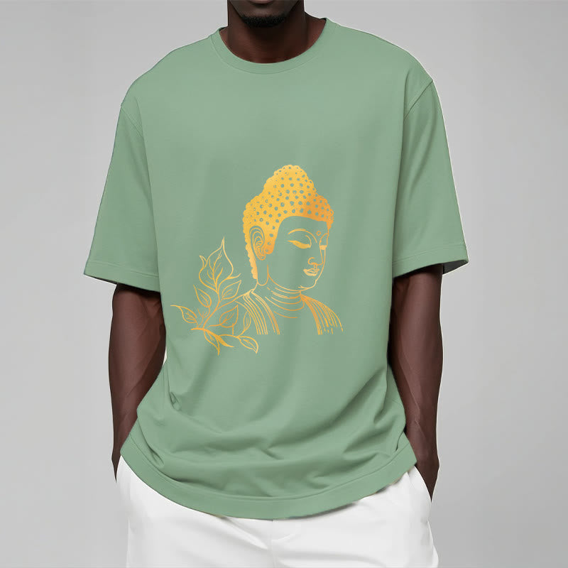 Maglietta Buddha Stones Golden Leaves Meditation Buddha Tee - image 15