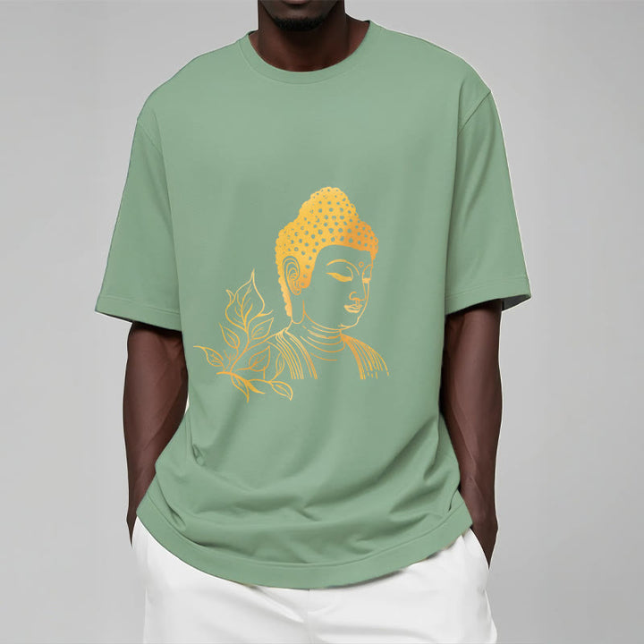 Maglietta Buddha Stones Golden Leaves Meditation Buddha Tee - image 15