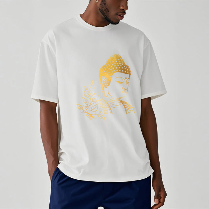 Maglietta Buddha Stones Golden Leaves Meditation Buddha Tee - image 6