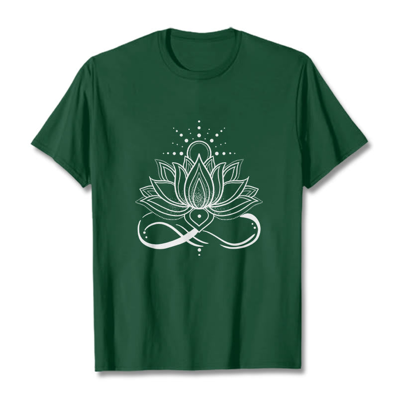 Maglietta con design di Buddha Stones Lotus Flower Sun - Verde foresta - 2XL - image 1