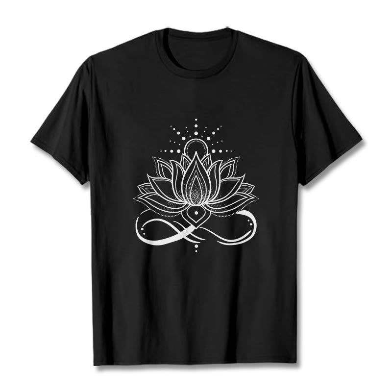 Maglietta con design di Buddha Stones Lotus Flower Sun - Nero - 2XL - image 3