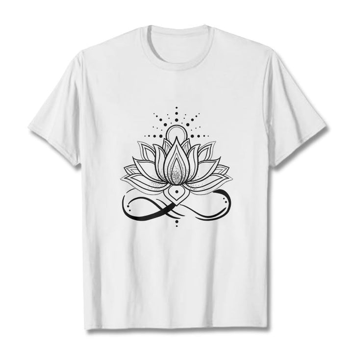 Maglietta con design di Buddha Stones Lotus Flower Sun - Bianco - 2XL - image 8