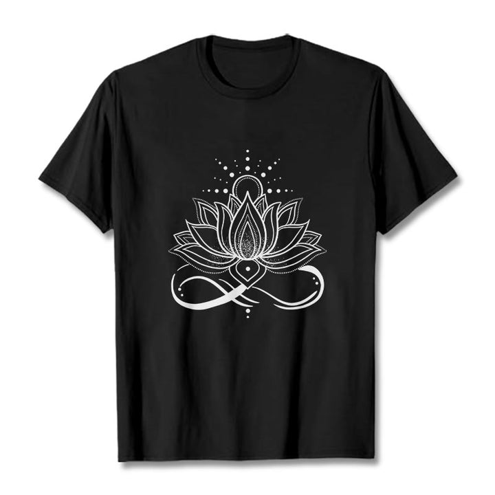 Maglietta con design di Buddha Stones Lotus Flower Sun - Nero - 2XL - image 4