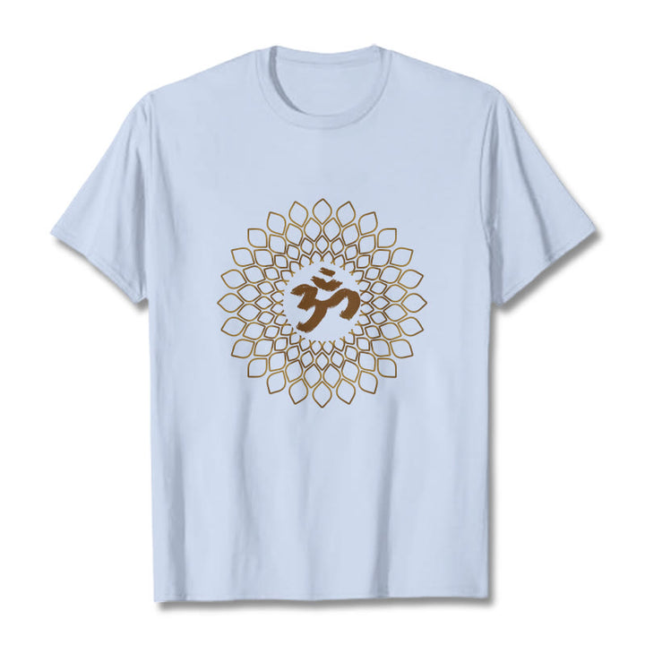 Maglietta con design OM a rombo Buddha Stones - Ciano chiaro - 2XL - image 18
