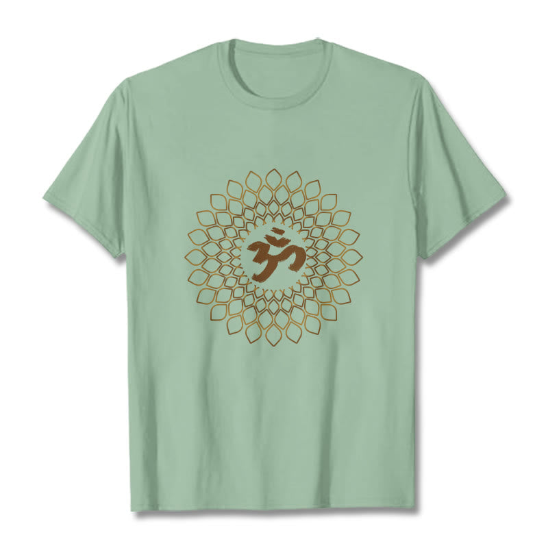 Maglietta con design OM a rombo Buddha Stones - Verde pallido - 2XL - image 15