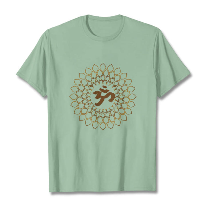 Maglietta con design OM a rombo Buddha Stones - Verde pallido - 2XL - image 15