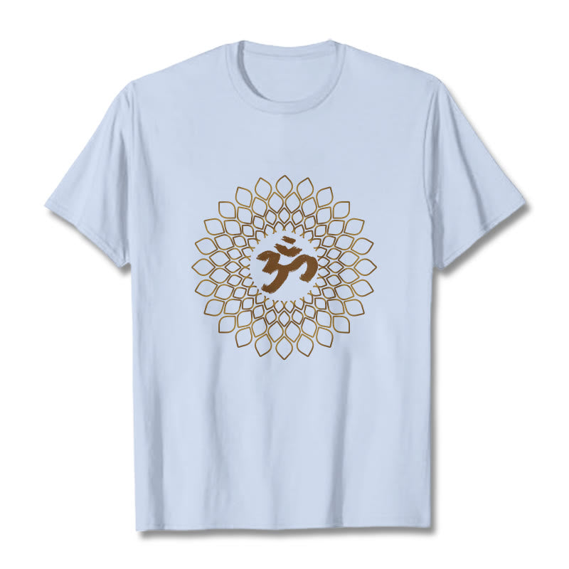 Maglietta con design OM a rombo Buddha Stones - Ciano chiaro - 2XL - image 19