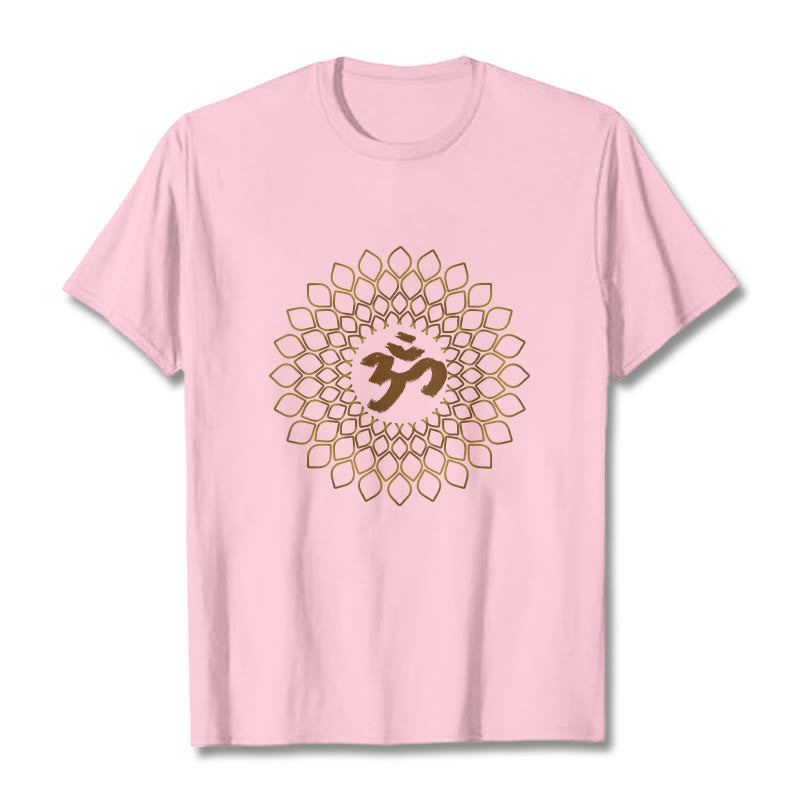 Maglietta con design OM a rombo Buddha Stones - Rosa chiaro - 2XL - image 13