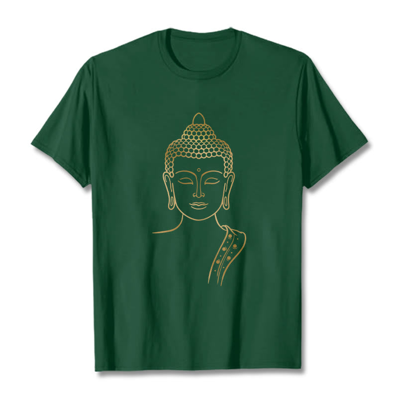 Maglietta Buddha Stones Golden Buddha in meditazione profonda - Verde foresta - 2XL - image 1