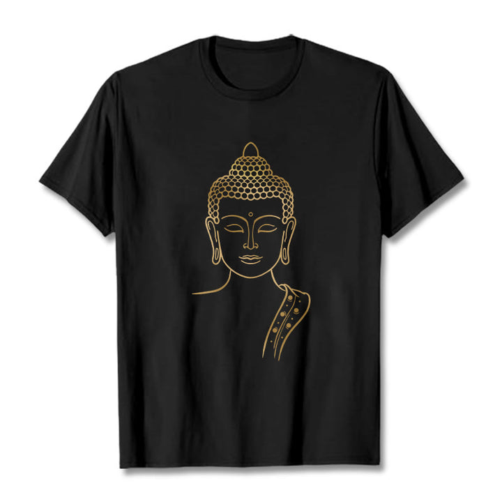 Maglietta Buddha Stones Golden Buddha in meditazione profonda - Nero - 2XL - image 6