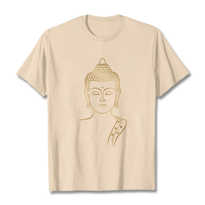 Maglietta Buddha Stones Golden Buddha in meditazione profonda - Biscotto - 2XL - image 10