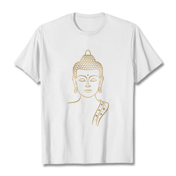 Maglietta Buddha Stones Golden Buddha in meditazione profonda - Bianco - 2XL - image 3