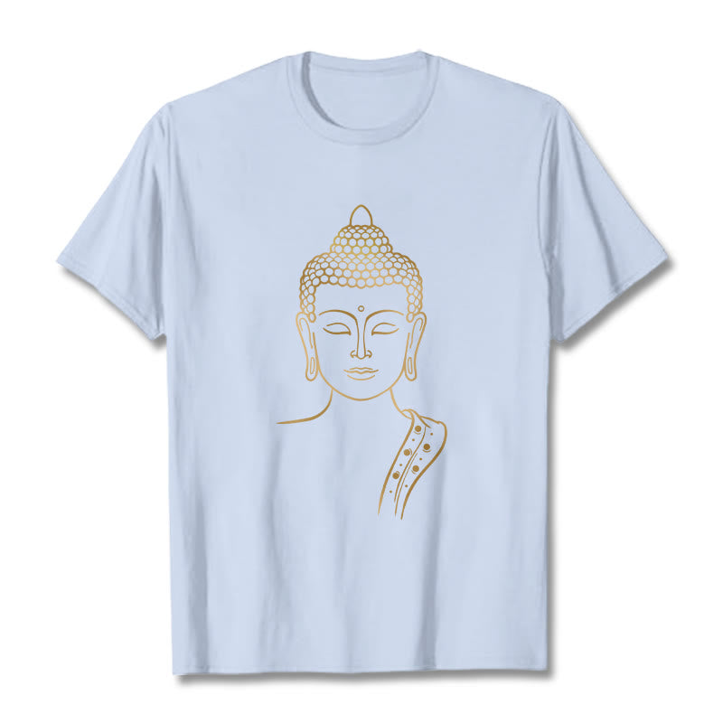 Maglietta Buddha Stones Golden Buddha in meditazione profonda - Ciano chiaro - 2XL - image 19