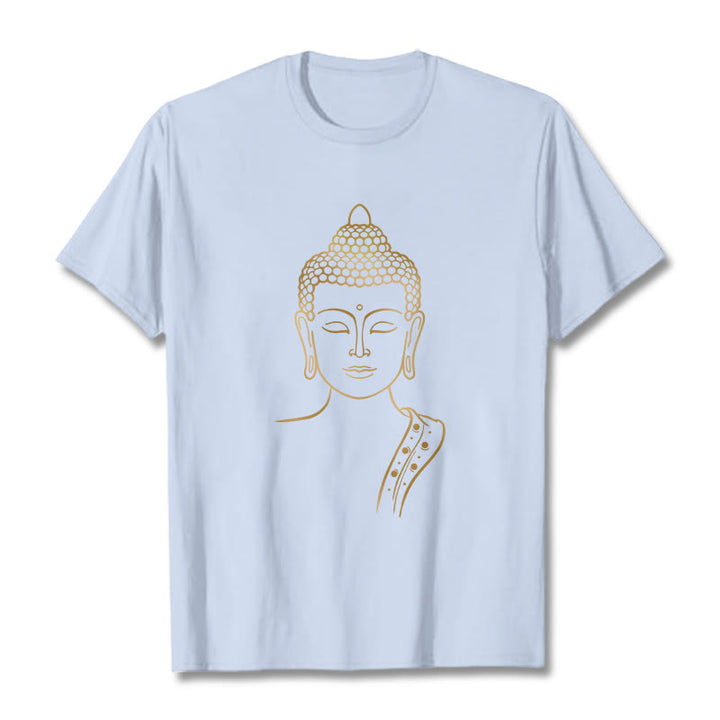 Maglietta Buddha Stones Golden Buddha in meditazione profonda - Ciano chiaro - 2XL - image 18