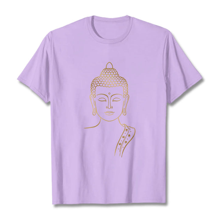 Maglietta Buddha Stones Golden Buddha in meditazione profonda - Prugna - 2XL - image 17