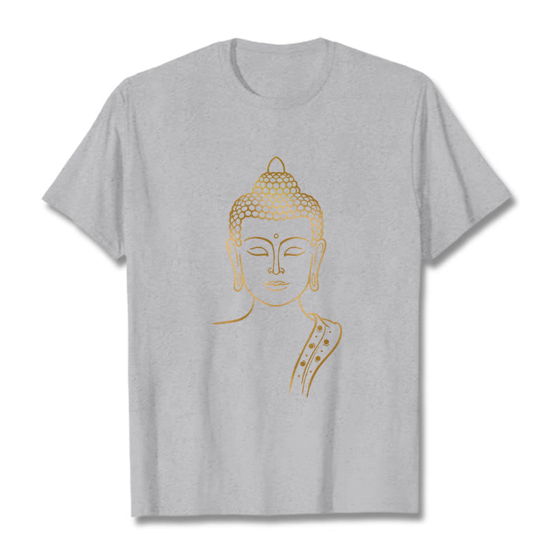 Maglietta Buddha Stones Golden Buddha in meditazione profonda - Grigio chiaro - 2XL - image 19